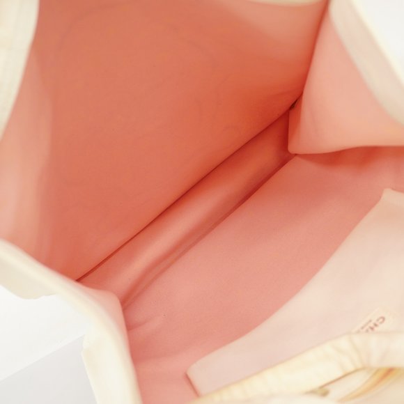 CHANELAuth  Cruise Line Miami Women's Canvas Tote Bag Ivory,Pink - Picture 4 of 10